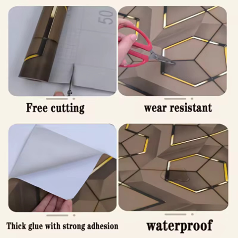 CTZSOOP Selbstklebende 3D Geometrische Tapete im Ins-Stil, Wasserfeste und Fleckenresistente Wandgestaltung für Schlafzimmer und E-Sports-Räume - Bild 3