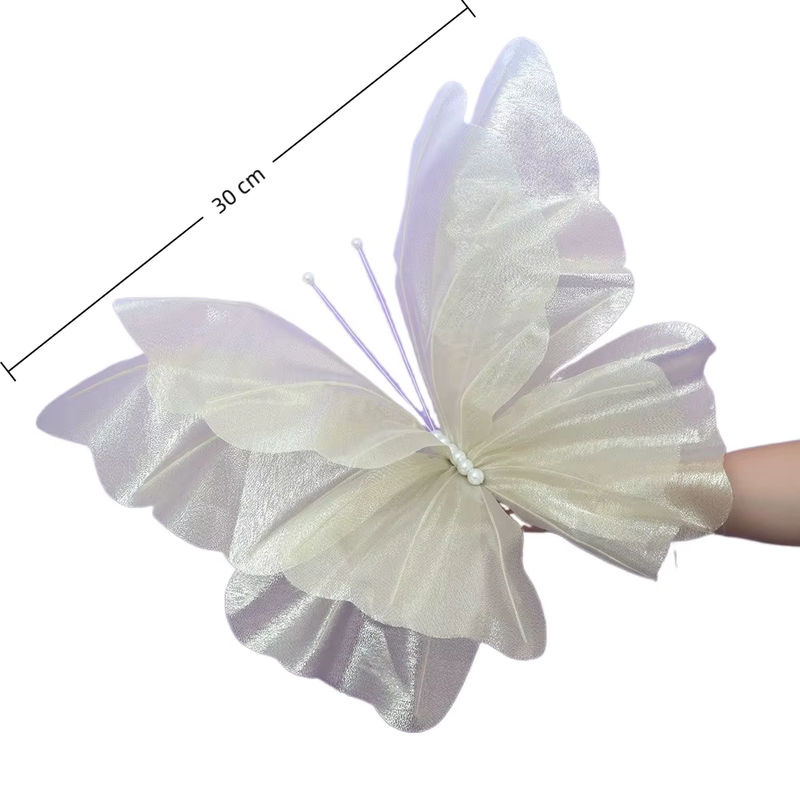 Künstliche Schmetterlinge aus Seidengarn für Hochzeitsdekoration und Partys, lila und mehrfarbig, B/H: 30 x 30 cm - Bild 3