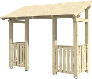 Skan Holz Haustür-Vordach Paderborn 6 aus nordischer Fichte in Natur Beige, B/T: 336 x 156 cm - Bild 1