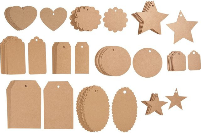 VBS Geschenk-Anhänger Mix aus Kraftpapier in Braun für Geschenke und Weihnachten - Bild 1