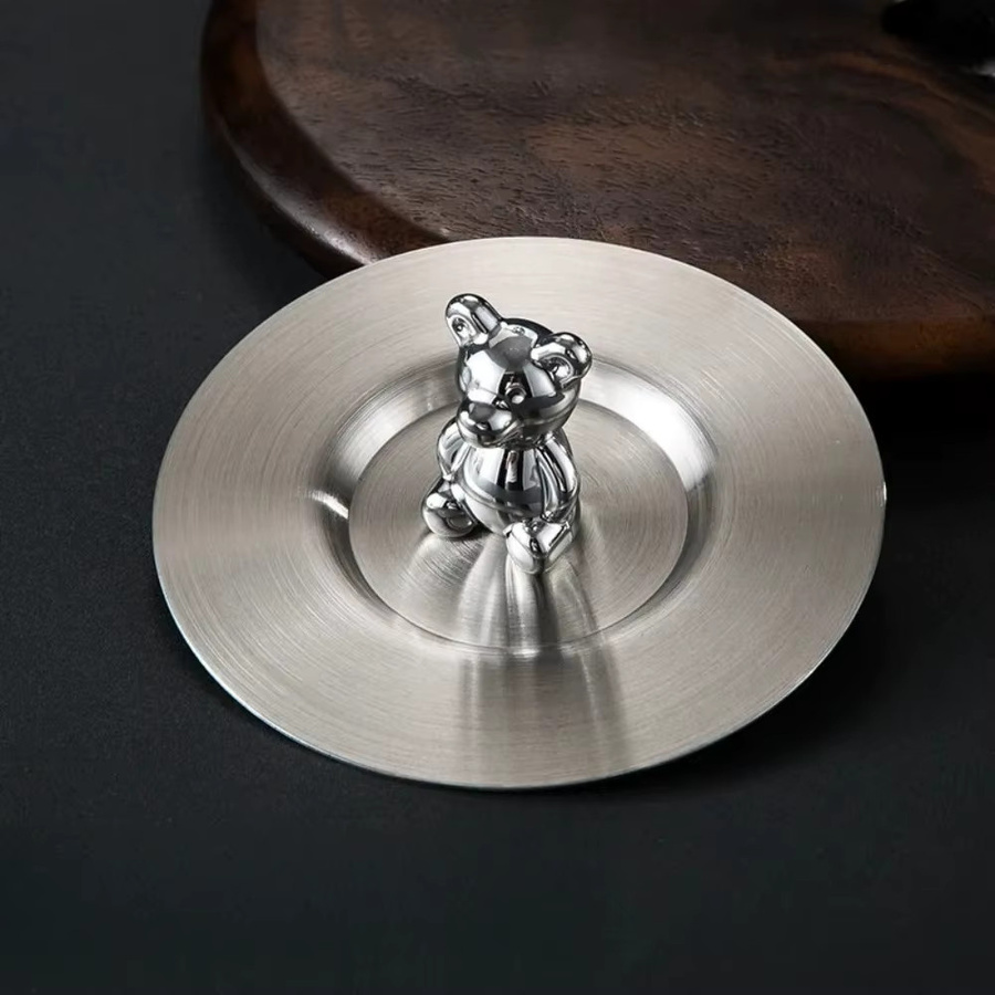Wiederverwendbare Bär Glas Tasse mit Edelstahl Deckel, transparent und silber, staubdicht und auslaufsicher - Bild 3