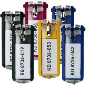 Durable Schlüsselanhänger Key Clip, 6er Pack, Multicolor, Kunststoff - Bild 1
