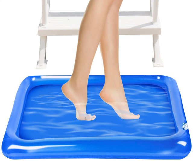 Tragbares aufblasbares Fußbecken in Blau aus Kunststoff für Pool und Strand - Bild 1