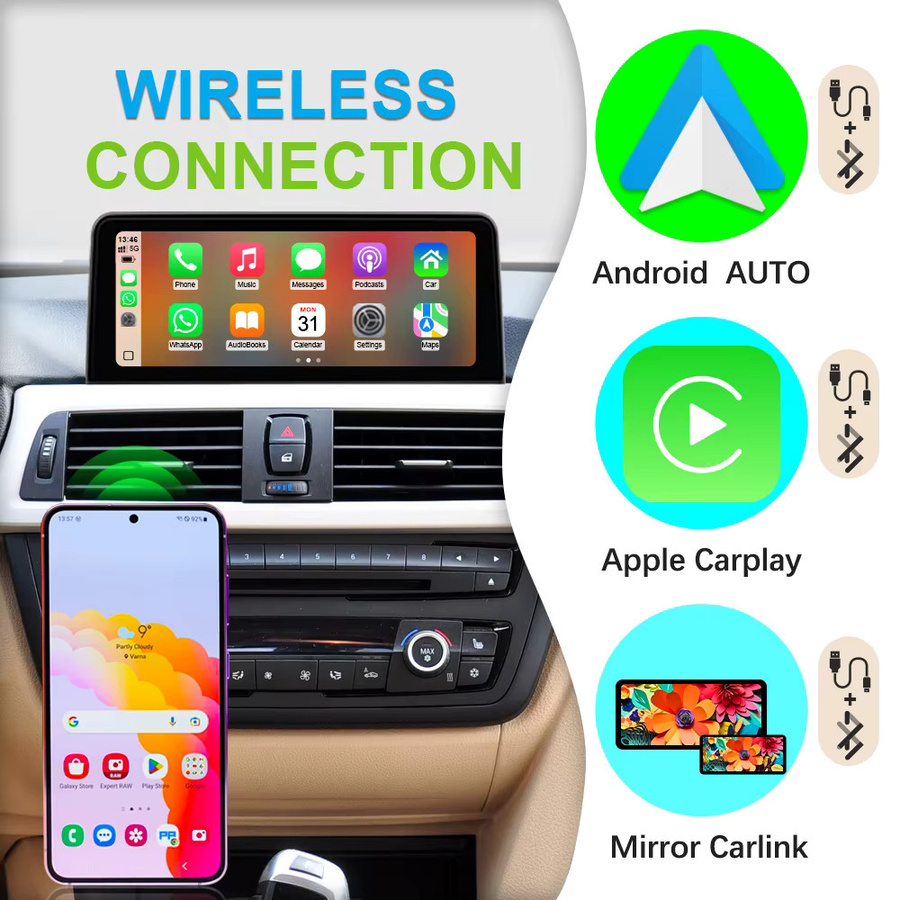 DMDNAVI Android 15 Carplay Auto-Multimedia für BMW 3/4 Serie F30 F31 F32 F33 F34 F35 F36 2013-2017 NBT System mit 10,25 Zoll Touchscreen, 6+64G, Qualcomm Chip, Schwarz - Bild 3