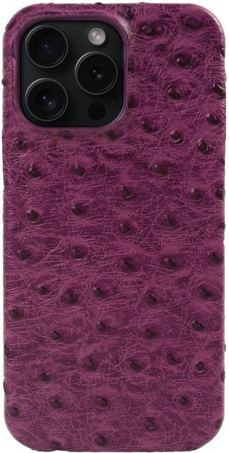 Luxus Straußenleder Case für iPhone 14 Plus, 13, 12, 11 und Pro Max Modelle, Farbe: Purple - Bild 1