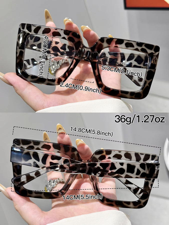 CAIPAI Brille, rechteckiger Rahmen, Vollrand, Kunststoff, mehrfarbig, transparent - Bild 4