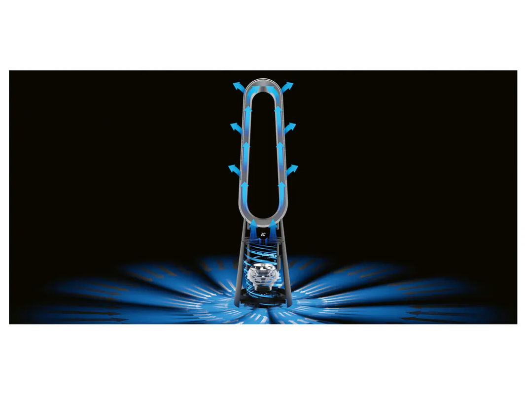 TRONIC Rotorloser Ventilator in Schwarz mit Timer, Fernbedienung und Licht - Bild 2