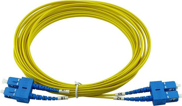 BlueOptics Duplex LWL Patchkabel SC-UPC/SC-UPC Singlemode E9/125µm OS2 G.657.A1, blau und gelb, 30 Meter - Bild 1