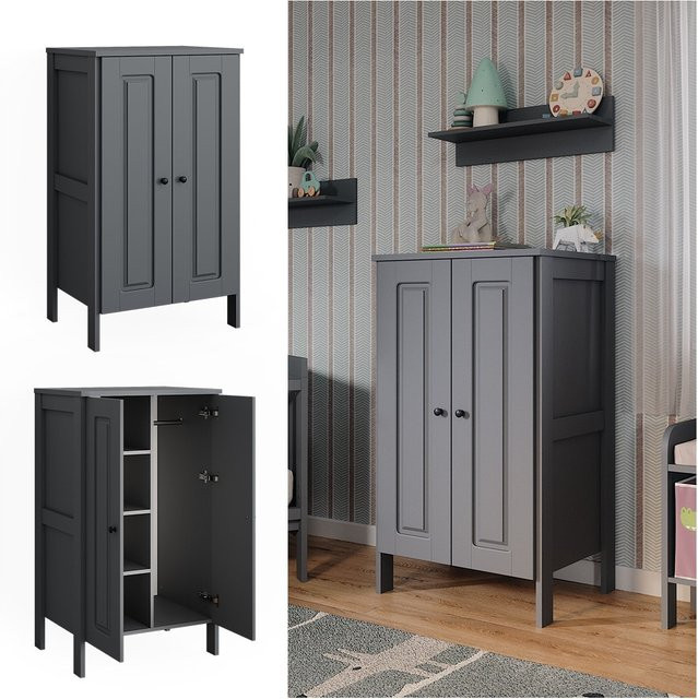 Vitalispa Kinderkleiderschrank Ajaton in Grau mit 2 Türen, B/H: 70 x 120,6 cm - Bild 1