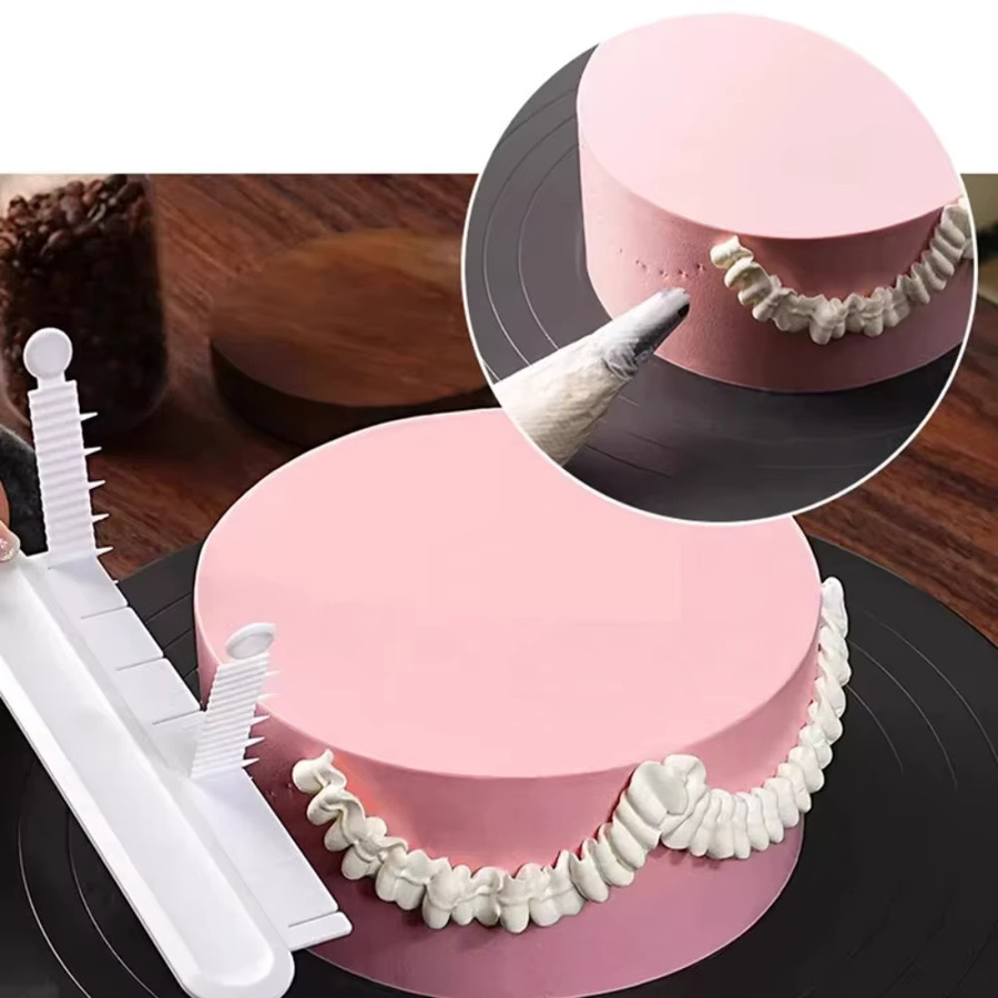 FEB.WIND Kuchenbogen-Lineal zum Nivellieren von Buttercreme und Fondant, Teigschaber in Pink - Bild 2