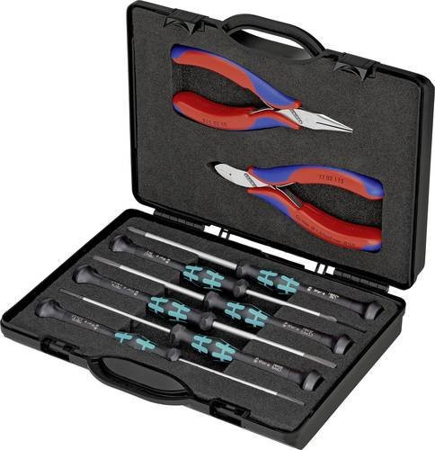 Knipex 00 20 18 Elektronikzangen-Set 8-teilig im Koffer, grau-blau-mehrfarbig - Bild 2