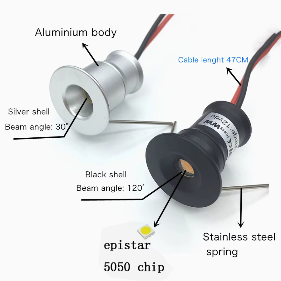 YELEDWAY LED Mini Downlight IP65 12V Einbaustrahler Warmweiß - Bild 3