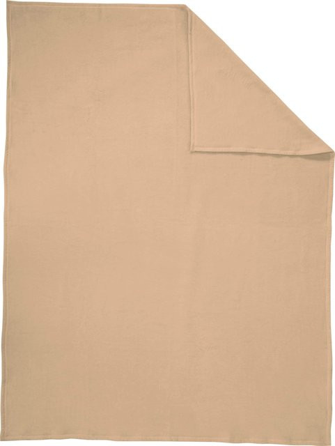 Biederlack Wohndecke in Camel und Beige aus Baumwollmischung, B/B: 200 x 150 cm - Bild 1