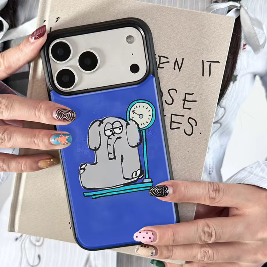 DecoPhone Handyhülle mit süßem Elefantendesign für iPhone 11 bis iPhone 17 Pro Max, AIR PLUS Epoxidharz-TPU Hülle in Schwarz oder Blau - Bild 4