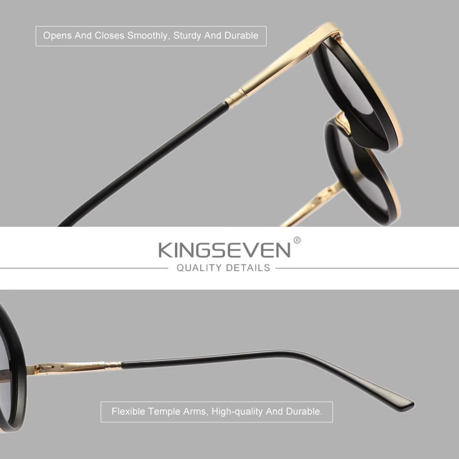 KINGSEVEN Sonnenbrille, Rund, Vollrand, Unisex, polarisiert - Bild 2