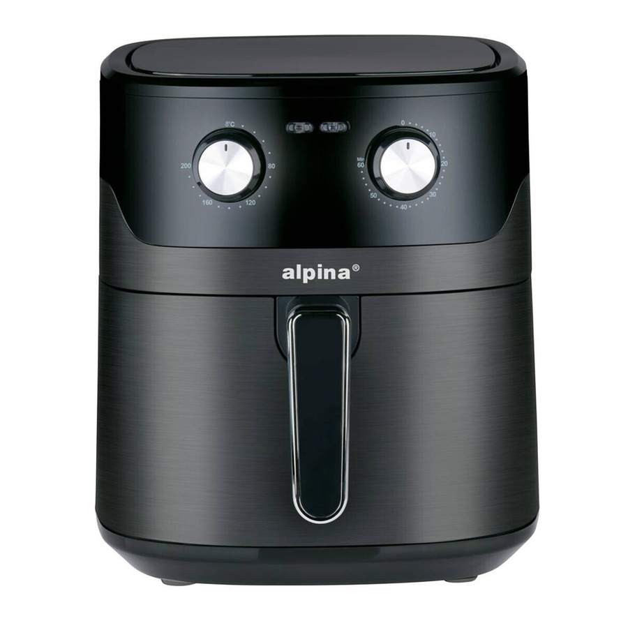 Alpina Heißluftfritteuse in Schwarz mit 6 l Fassungsvermögen, B/H/L: 28,7 x 33,1 x 38,3 cm - Bild 2