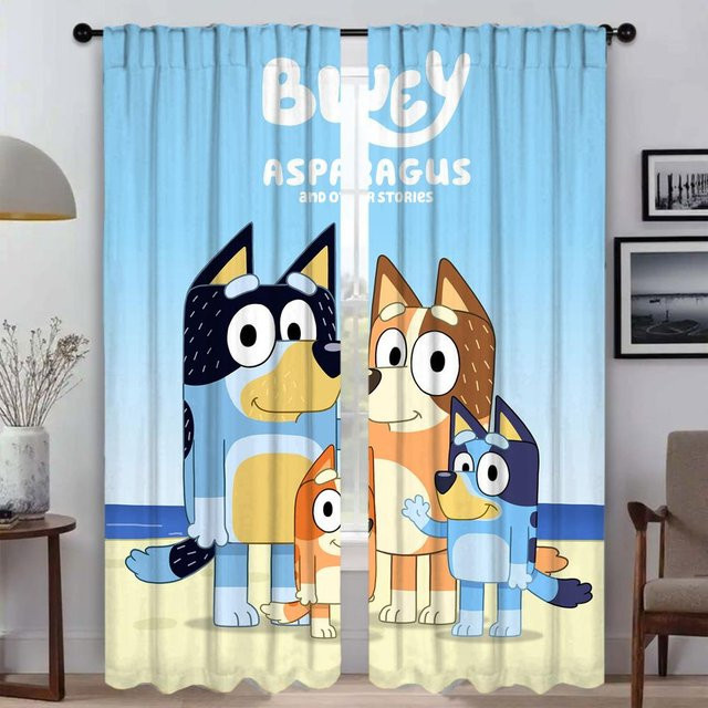 B-BlueyS Verdunkelungsvorhang 2-teiliges Set Blau, moderne Wohnzimmervorhänge aus Polyester, Breite: 50 cm, Höhe: 70 cm - Bild 1