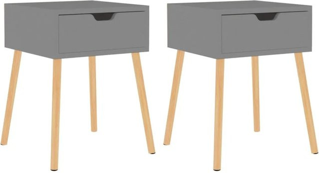 vidaXL Nachttische 2er-Set Grau aus Holzwerkstoff für dein Schlafzimmer, B/T/H: 40 x 40 x 56 cm - Bild 1