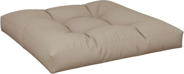 vidaXL Palettenkissen Taupe aus Polyester, quadratisch, wasserabweisend und UV-beständig, B/T/H: 70 x 70 x 12 cm - Bild 1