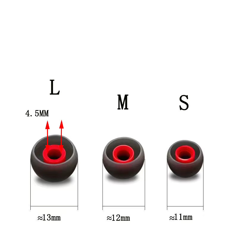 Chic Rain Silikon-Ohrpolster für In-Ear-Kopfhörer in Schwarz, Set aus S, M und L, Durchmesser: 4,5 mm - Bild 2