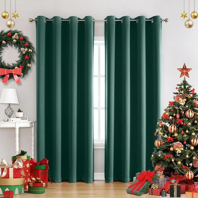 Weihnachten Verdunkelungsvorhang mit Ösen für Wohnzimmer und Schlafzimmer, Breite: 100 cm, Höhe: 130 cm - Bild 1