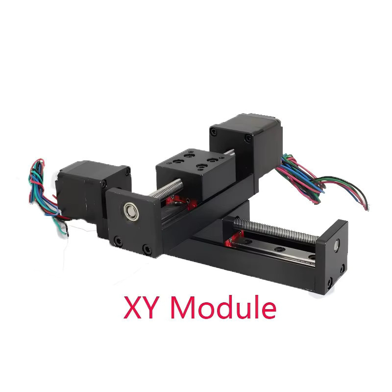 XY Asix Schiebetischmodul PFDE mit Nema11 Schrittmotor und Linearführung in Schwarz, Hub 50 mm bis 300 mm, Mini-T-Typ Schiebetischschiene - Bild 2