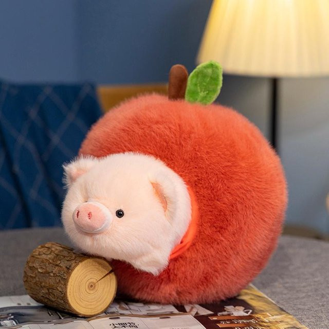Yiran Health & Beauty 2-in-1 Apfel-Schwein & Avocado-Capybara Plüschtier, Tierkissen - Bild 1