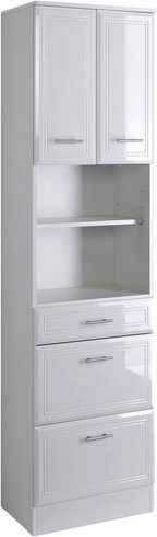 HELD MÖBEL Seitenschrank Neapel in Weiss, modern und glänzend, B/H/T: 50 x 190 x 34 cm - Bild 1