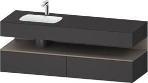 Duravit Einbauwaschtisch-Möbel-Set Qatego in Anthrazit, B/T/H: 160 x 50 x 60 cm - Bild 1