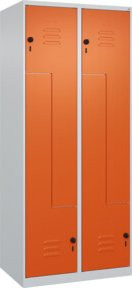 C+P Z-Spind Classic PLUS Spind mit 4 Fächern, Grau und Orange, B/T/H: 185 x 80 x 50 cm - Bild 1