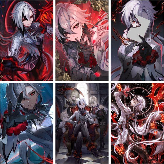 Potdemiel DIY Malen nach Zahlen Set Genshin Impact Arlecchino Wanddekoration Multicolor - Bild 1