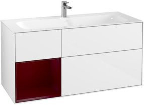 V&B Waschtischunterschrank Finion mit Wandbeleuchtung, Farbe: Weiß lackiert, B: 119,6 cm, T: 49,8 cm - Bild 1