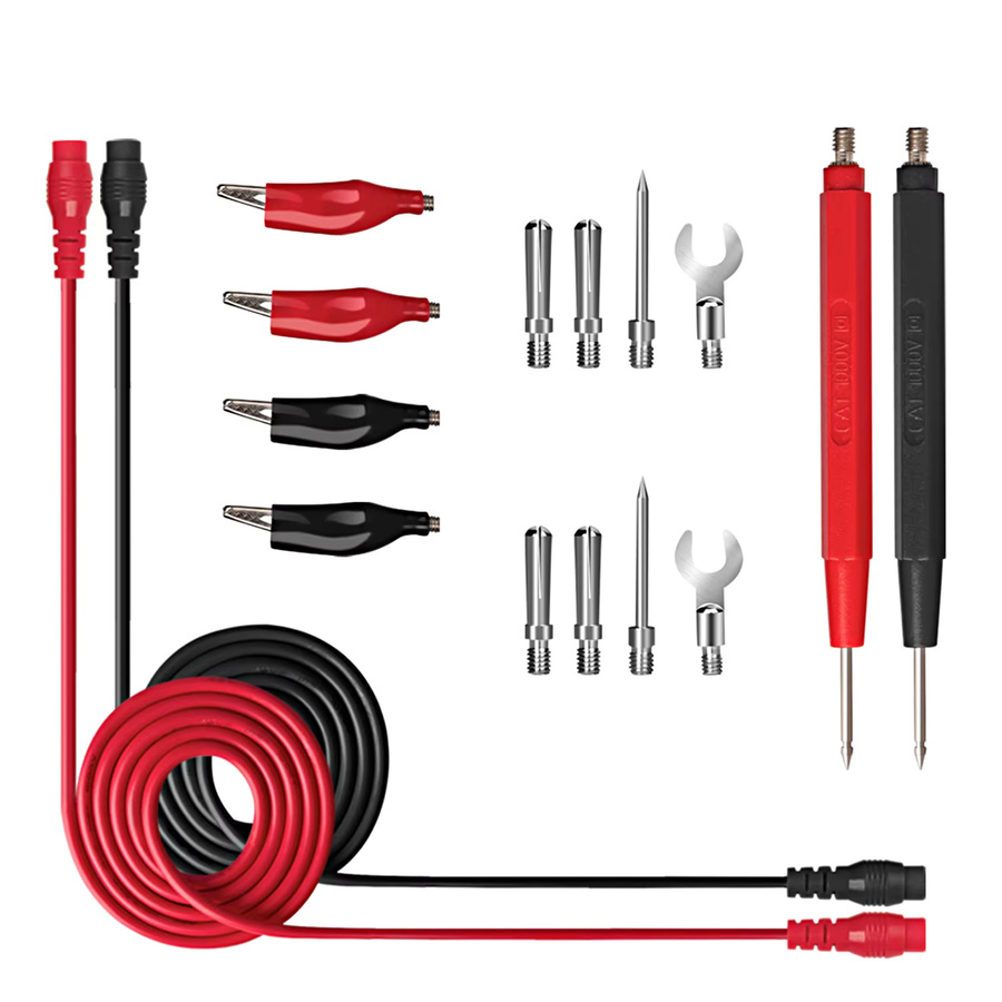 16-teiliges digitales Multifunktions-Testkabel-Set mit superscharfen Spitzen und Silikon-Testleitungen in Rot von meterk - Bild 3