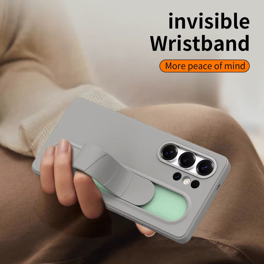 Diebstahlsichere Silikon-Armband-Handyhülle für Samsung Galaxy S26 S25 S24 S23 Ultra Plus S26 Ultra in Grau - Bild 2