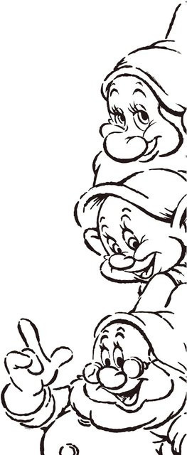 Komar Wandbild Snow White Dwarfs in Weiß, B: 50 cm, H: 70 cm - Bild 1