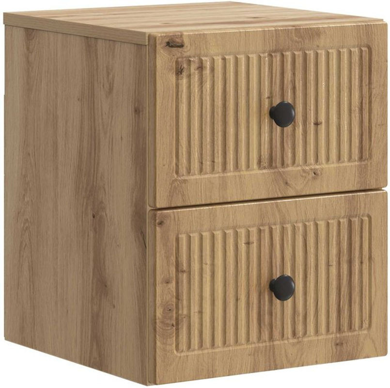 Wandmontierter Nachttisch vidaXL in Eiche Natur, B/T/H: 34,5 x 34,5 x 40 cm - Bild 1