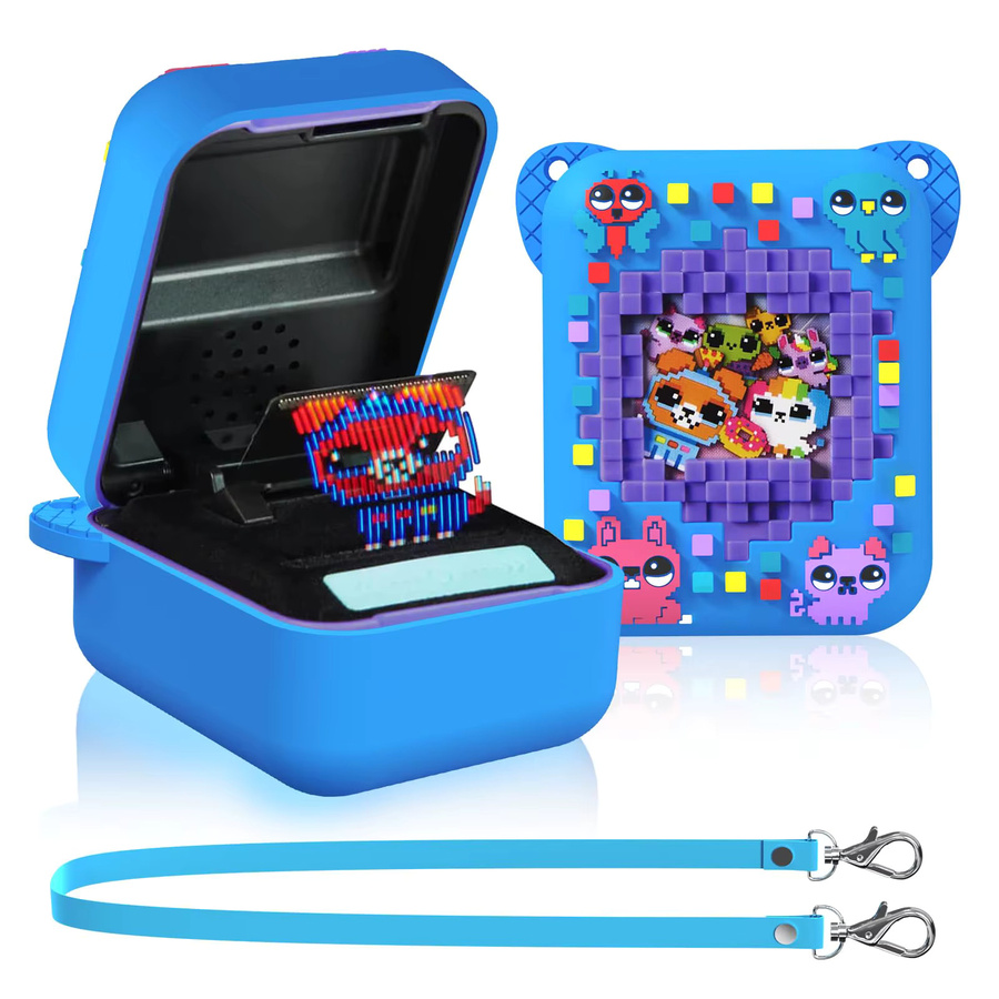 Stoßfeste 3D-Tierdruck Silikonhülle in Blau für dein Bitzee Virtual Electronic Pet - Bild 3