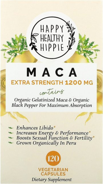 Happy Healthy Hippie Maca, Extra Stärke, 120 Gemüsekapseln - Bild 1