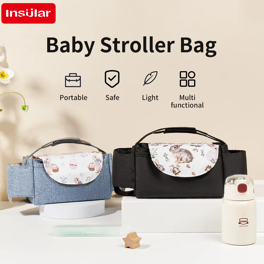 Wasserdichte Kinderwagen Tasche mit Cartoon-Design für Windeln und Flaschen in Multicolour - Bild 2