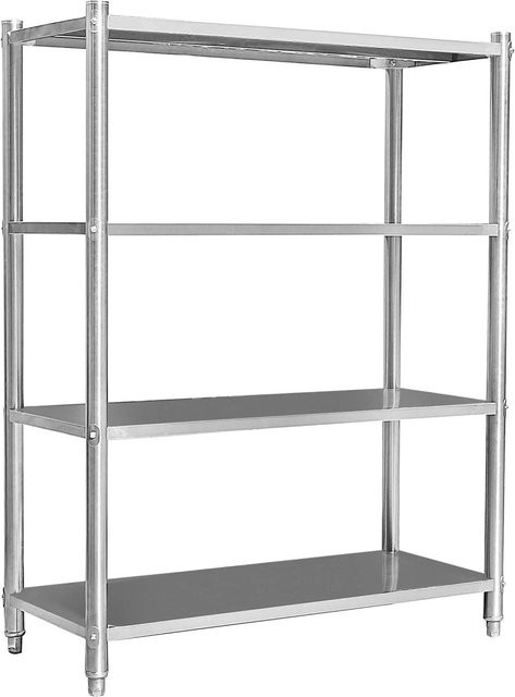 Wiltec Edelstahlregal Gastro Schwerlastregal in Silber, H x B x T: 155 x 120 x 50 cm - Bild 1