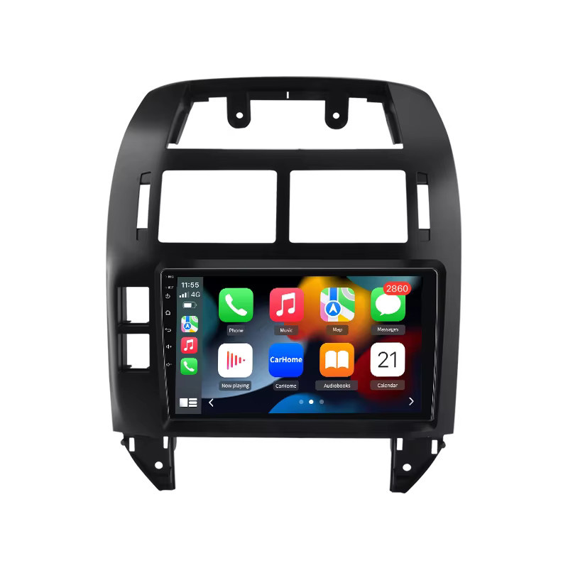 Junsun Kabelloses CarPlay und Android Auto Autoradio für VW Volkswagen Polo Mk4 2001-2011, 2 DIN Multimedia-Stereoanlage in Schwarz mit GPS, Bluetooth, integriertem Lüfter und IPS-Bildschirm - Bild 7