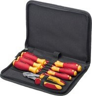Wiha Werkzeug-Set für Elektriker mit 7 Teilen inklusive Schraubendrehern, Kraftseitenschneider und Tasche - Bild 1