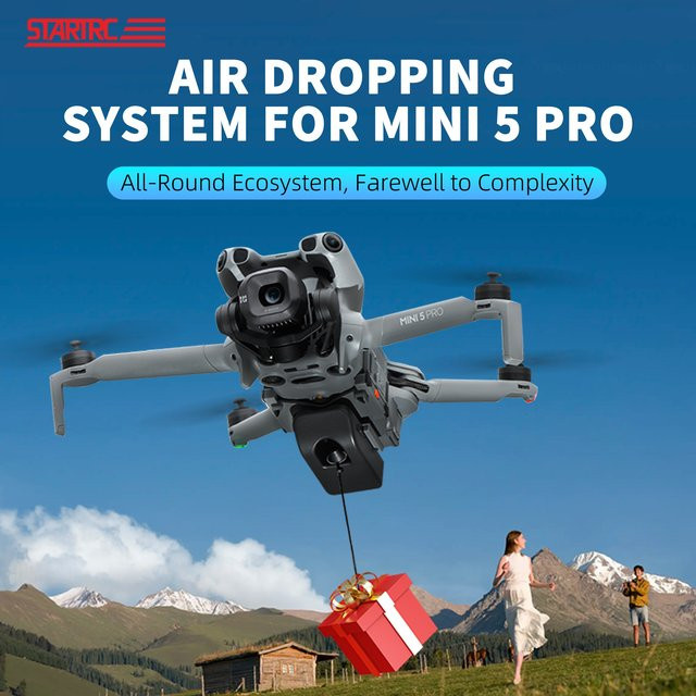 STARTRC Drohnen-Abwurfsystem für DJI Mini 5 Pro in Grau zur Nutzlastlieferung und zum Transport - Bild 1