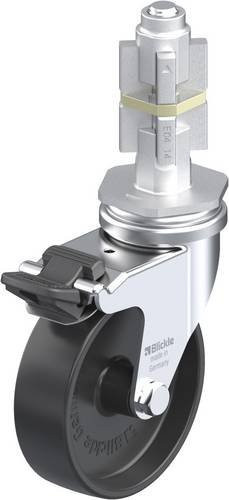 Blickle LRA-POA 75G-FI-E04 Lenkrolle mit Feststeller in Schwarz und Silber, Rad-Durchmesser: 75 mm, Tragfähigkeit: 75 kg - Bild 1
