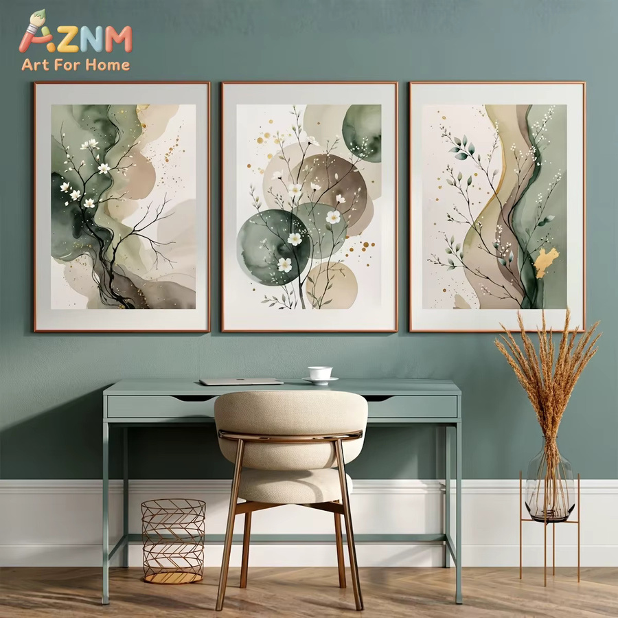 AZNM Minimalistischer abstrakter Leinwanddruck mit geometrischen Linien in Schwarz und Weiß, moderne Wandkunst in unregelmäßiger Form - Bild 1