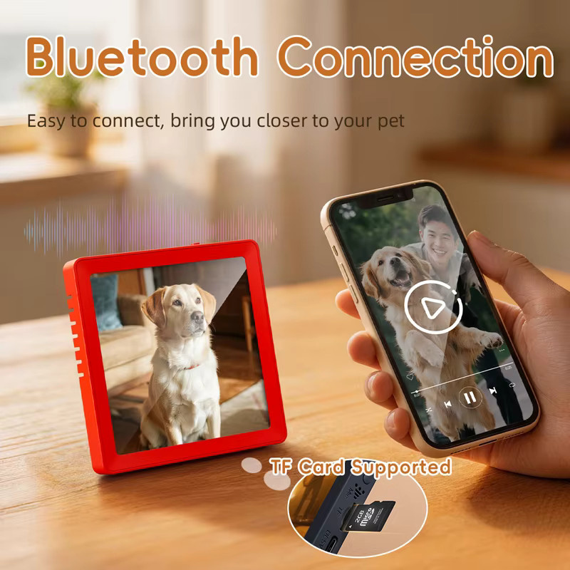 Lenovo Magnetischer Bluetooth-Lautsprecher und Haustier-Fotorahmen in Pink mit Audio-Wiedergabe über Speicherkarte - Bild 2