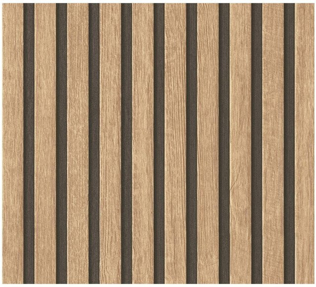 A.S.Creation selbstklebende 3D-Panel-Tapete in Holzpaneele-Optik, Beige-Braun, B: 52 cm, H: 250 cm, T: 7,5 cm - Bild 1