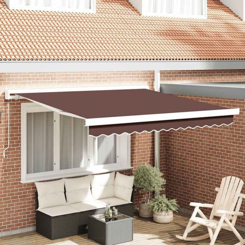 Manuelle Markise von Vidaxl in Braun mit Aluminium und Polyester, Breite: 300 cm, Ausladung: 250 cm - Bild 1