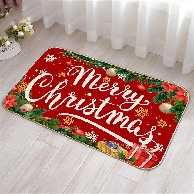 VIKAMA Weihnachtsdekoration Willkommensteppich, rutschfester und wetterfester Eingangsteppich für Innen und Außen, B/T: 60 x 40 cm - Bild 1