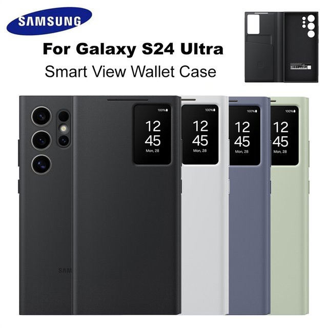 Samsung Galaxy S24 Ultra Smart View Wallet Case EF-US928 Fenster-Kartenhülle in Grün - Bild 1